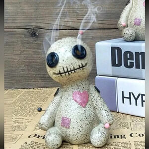 Miniature Size Button Eye Doll Incense Burner